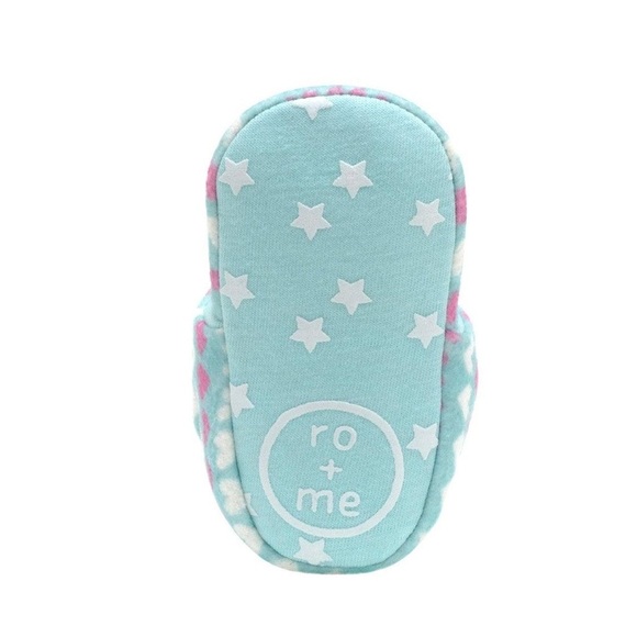 Robeez, Ro+me Snap Bootie, turquoise/pink&whie hearts, NIB, 0-3 months - Picture 5 of 6